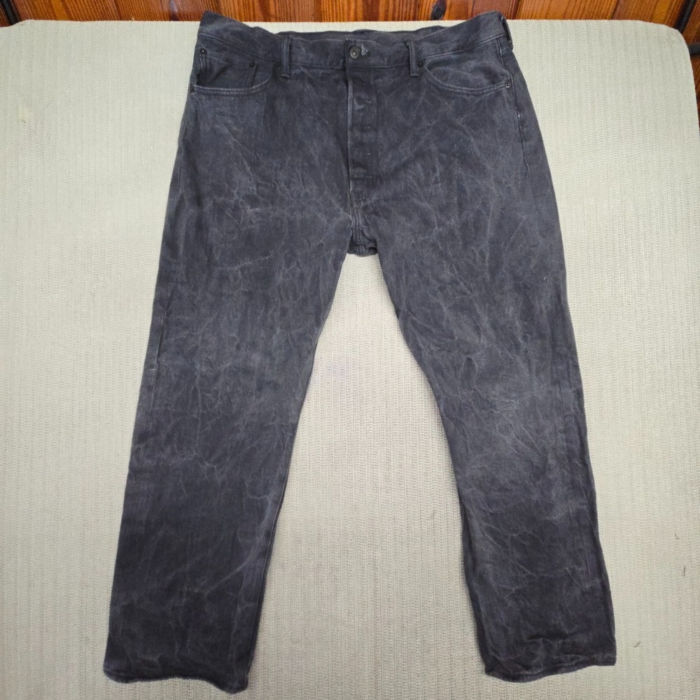 Levis 501 XX Jeans Mens 42x32 Black 501xx Denim Button Fly Straight Leg